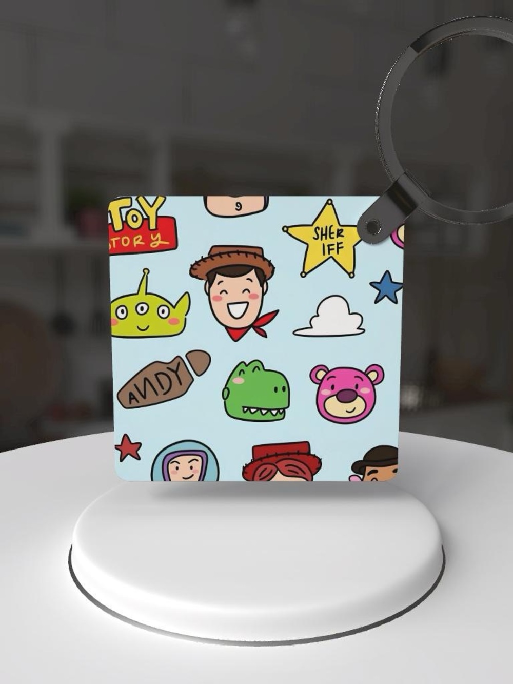 Kids Cartoon Toy Pattern Blue Playroom Cover - Licensed Character Icons